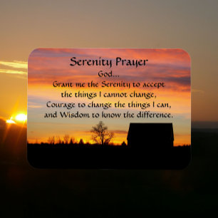 Magnet Flexible Serenity Prayer coucher du soleil Silhouette Photo