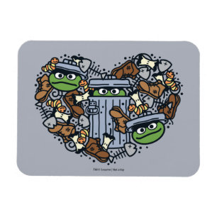 Magnet Flexible Sésame Sésame Oscar the Grouch Doodle Heart