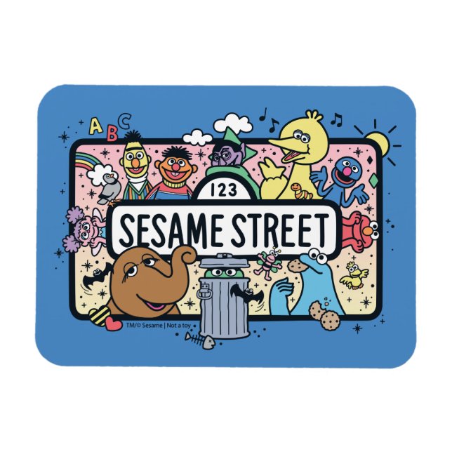 Magnet Flexible Sésame Sésame | Sesame Pals signe de Doodle (Horizontal)