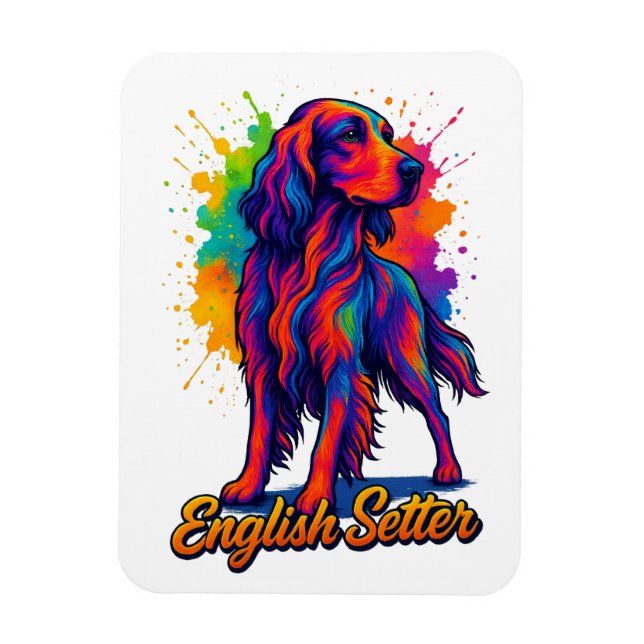 Magnet Flexible Setter Anglais Pop Art Vibrant (Vertical)