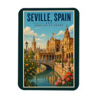 Séville Espagne Illustration Voyage Art Vintage