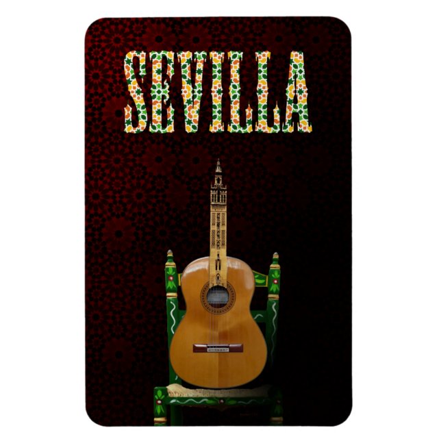 Magnet Flexible SÉVILLE. Guitare flamande avec Girouette de (Vertical)