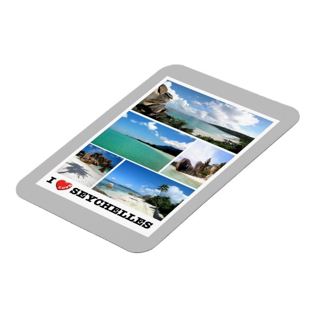 Magnet Flexible Seychelles - I Love - (Côté Gauche)
