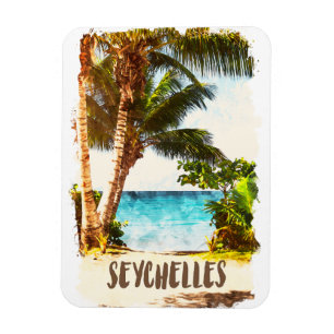 Magnet Flexible Seychelles Vue panoramique des îles tropicales