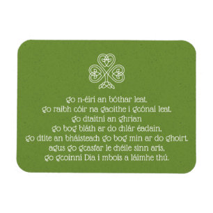 Magnet Flexible Shamrock de noeud celtique Bénédictions gaéliques