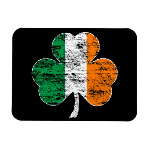 Magnet Flexible Shamrock du drapeau irlandais (en détresse)
