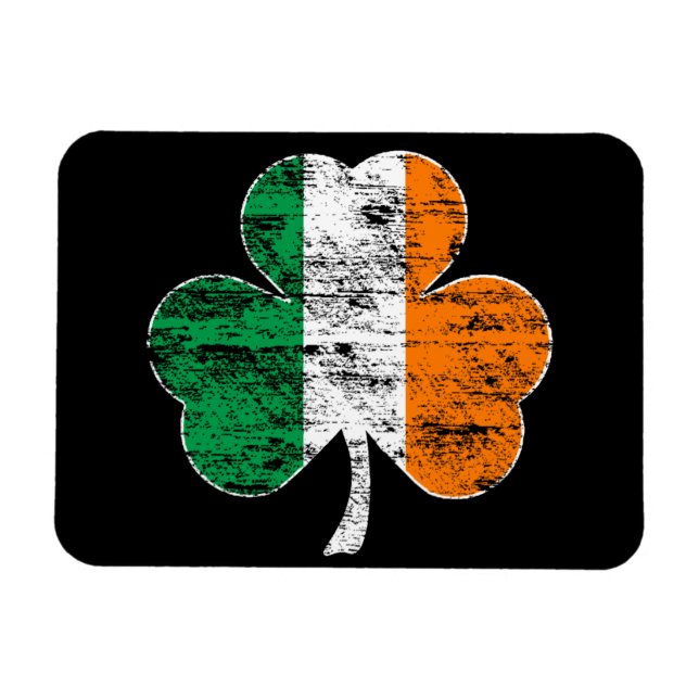 Magnet Flexible Shamrock du drapeau irlandais (en détresse) (Horizontal)