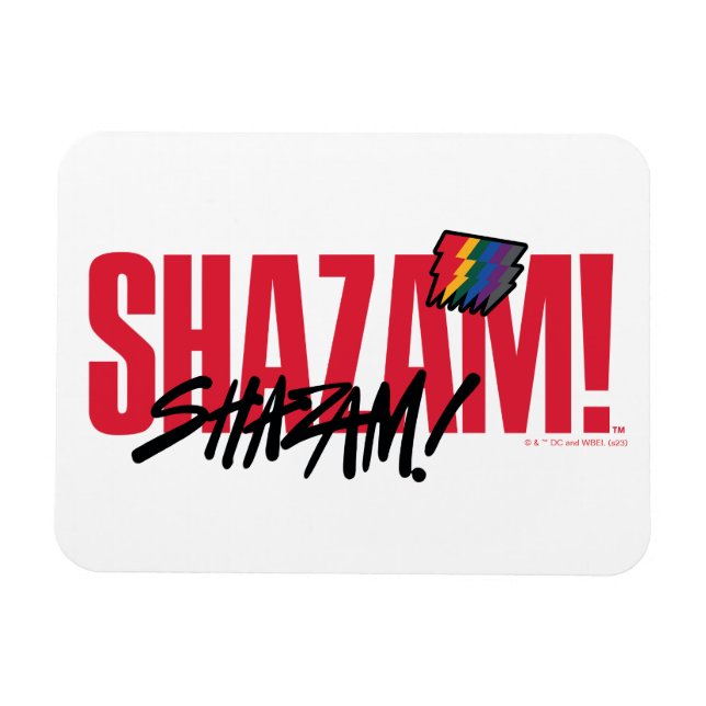 Magnet Flexible SHAZAM ! Furie des dieux | Logo des boulons arc-en (Horizontal)