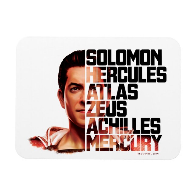 Magnet Flexible SHAZAM ! | Shazam Closeup Acronyme graphique (Horizontal)