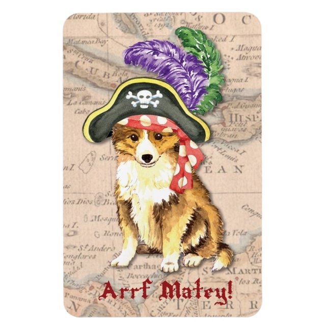 Magnet Flexible Sheltie Pirate (Vertical)
