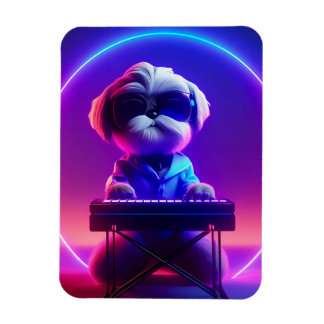 Magnet Flexible Shih Tzu Jouer Piano