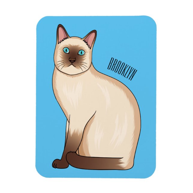 Magnet Flexible Siamese cat cartoon (Vertical)