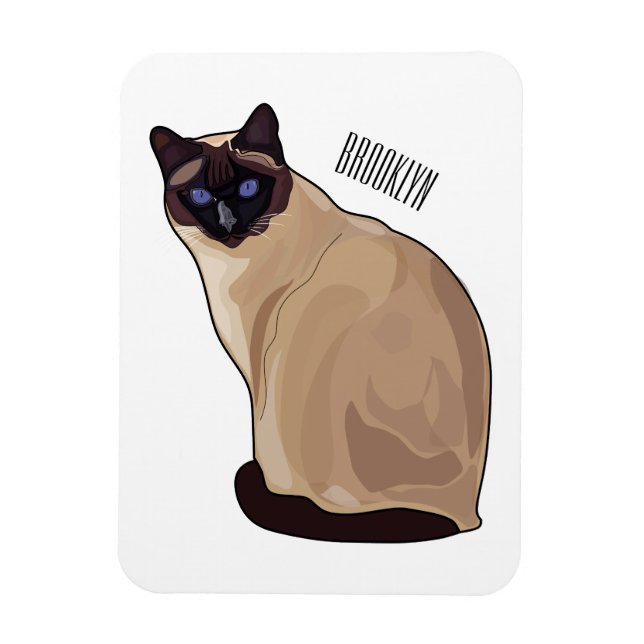 Magnet Flexible Siamese cat cartoon (Vertical)
