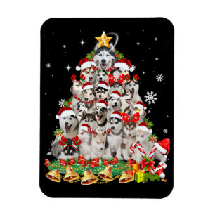 Magnet Flexible Siberian husky christmas tree lights dog