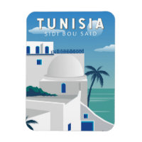 Sidi Bou Dit Tunisie Retro Voyage Art Vintage