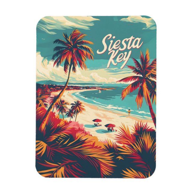 Magnet Flexible Siesta Key Beach Vintage (Vertical)