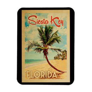 Magnet Flexible Siesta Key Florida Palm Tree Beach Vintage voyage