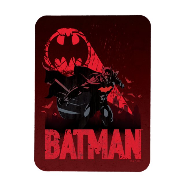 Magnet Flexible Signal de chauve-souris cramoisi de Batman (Vertical)