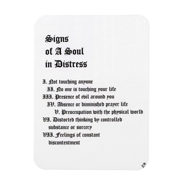 Magnet Flexible Signes d'une âme en détresse (Vertical)