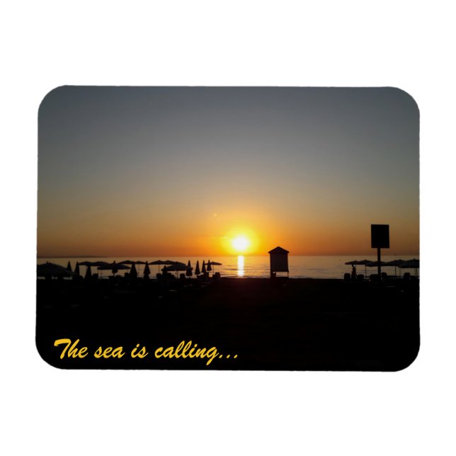 Magnet Flexible Silhouette de coucher de soleil d'été côtier (Horizontal)