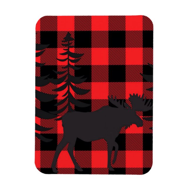 Magnet Flexible Silhouette d'orignal rouge (Vertical)