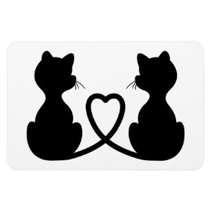 Cartes De Vœux Silhouette Chat Noir Zazzle Fr