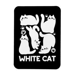 Magnet Flexible Silhouettes de chaton blanc - Design Feline mignon