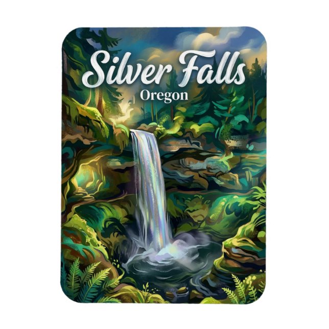 Magnet Flexible Silver Falls Oregon (Vertical)
