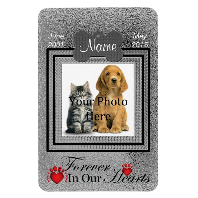Magnet Flexible Silver Personal Chat ou Dog Memorial - Pour toujou (Vertical)