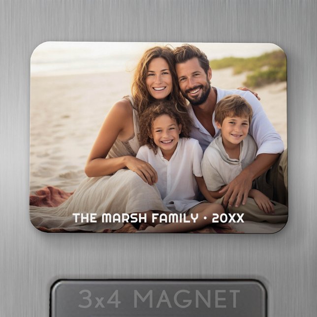 Magnet Flexible Simple 1 Photo Couverture Complète - Superposition (Personalized fridge magnet - add photos and custom text)