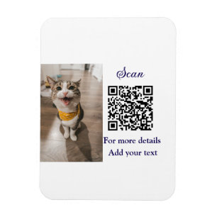 Magnet Flexible Simple animal name details QR code add text photo