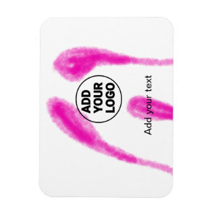 Magnet Flexible Simple aquarelle rose abstraite ajoutez votre text