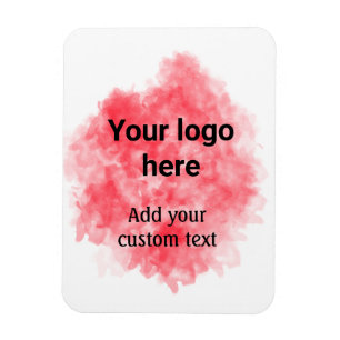Magnet Flexible Simple aquarelle rouge ajoutez votre logo texte pe
