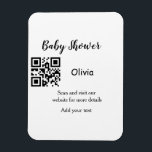 Magnet Flexible Simple baby shower site web code-barres QR ajouter<br><div class="desc">Conçu pour le baby shower</div>