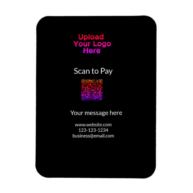 Magnet Flexible Simple balayage minimal pour payer Ajouter un logo (Vertical)