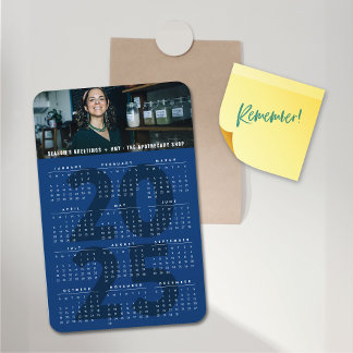 Magnet Flexible Simple Bleu 2025 Calendrier Minimaliste photo de v