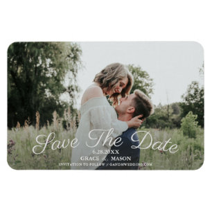 Magnet Flexible Simple Calligraphie Mariage Photo Enregistrer la d
