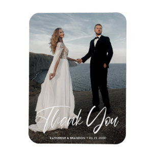 Magnet Flexible Simple Carte de Remerciement de Mariage Minimalist