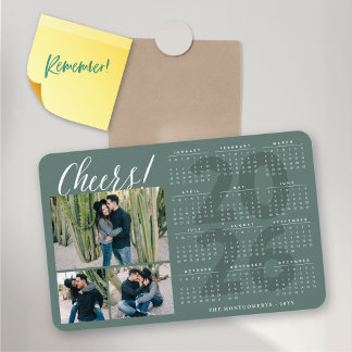 Magnet Flexible Simple Cheers 2026 Calendrier Nouvel An 3 Photo