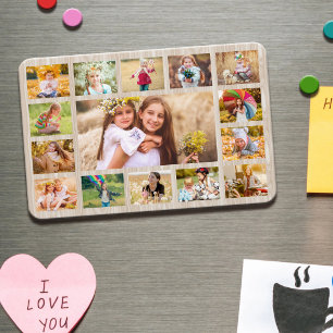 Magnet Flexible Simple Collage de 15 Photos Rustique Moderne