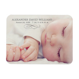 Magnet Flexible Simple Elegance Baby Photo Faire-part de naissance