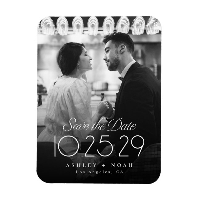 Magnet Flexible Simple Élégance Écriture Classe Photo Mariage  (Vertical)