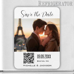 Magnet Flexible Simple Elegant Photo QR Code Enregistrer la date