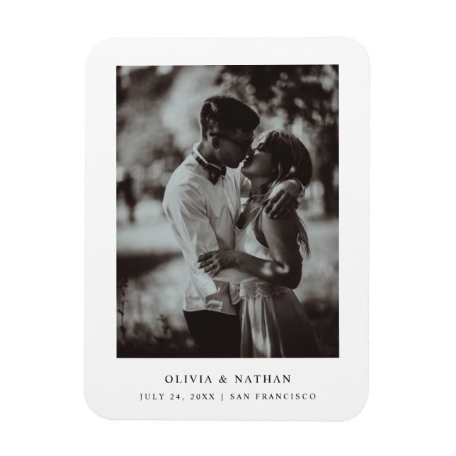 Magnet Flexible Simple Elegant Text and Photo | Save the Date (Vertical)