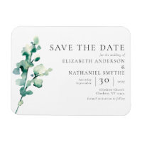 Simple Elégante Verdure Économisez La Date Mariage