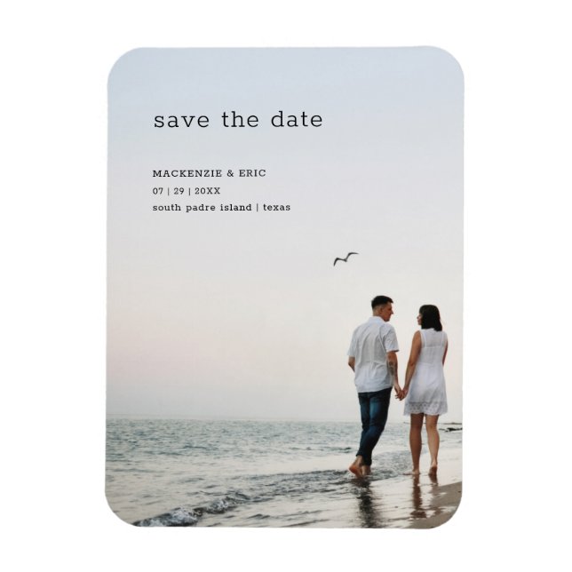 Magnet Flexible Simple Enregistrer La Date Modern Mariage Photo Ma (Vertical)