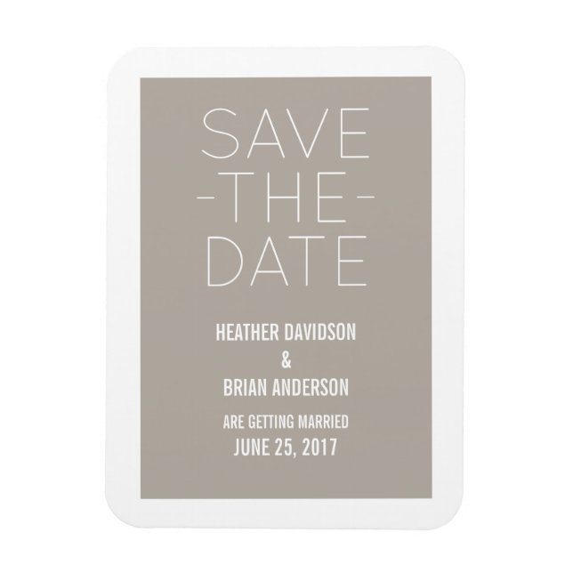 Magnet Flexible Simple Enregistrer l'aimant de date, beige (Vertical)