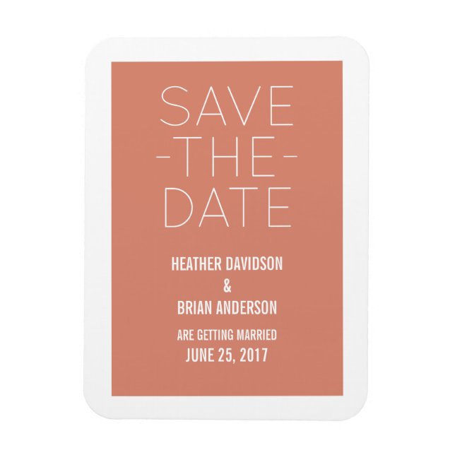 Magnet Flexible Simple Enregistrer l'aimant de date, orange (Vertical)