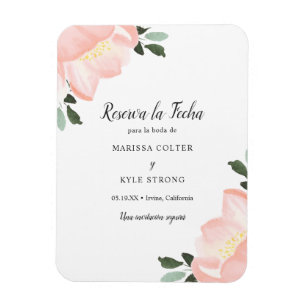 Magnet Flexible Simple Floral Blush Pink Espagnol Enregistrer la d