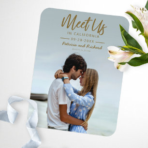Magnet Flexible Simple Gold Script Retrouvez-Nous Dans Enregistrer